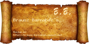 Brausz Barnabás névjegykártya